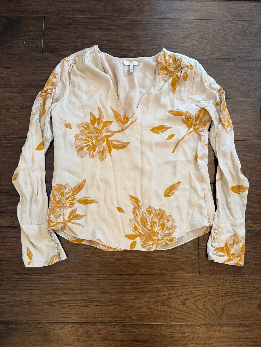 JOIE Galvin Floral Silk Blouse in Shimmer Pink Size Small -  C36-066